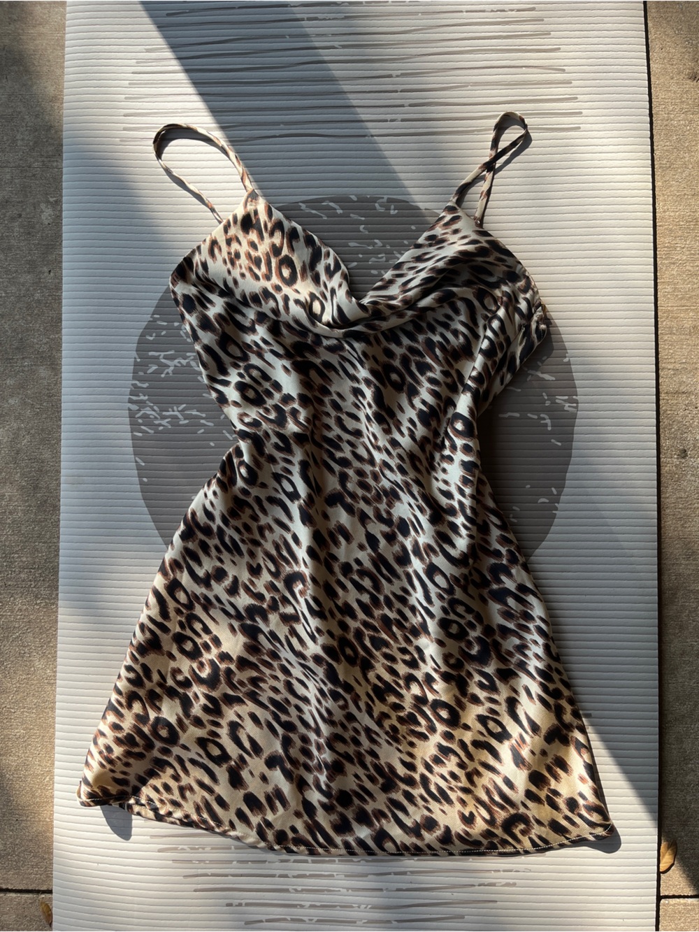 Cotton Candy Leopard-Print Mini Slip Dress